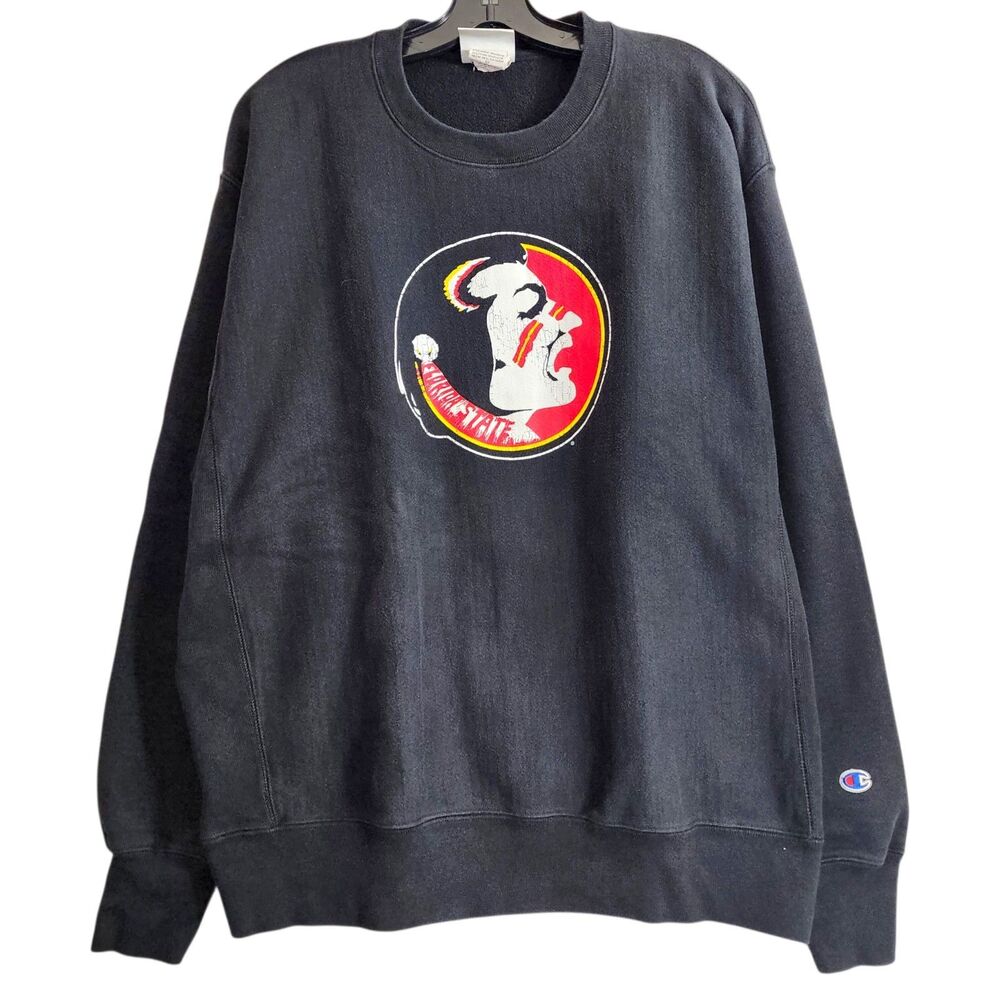 FLORIDA STATE SEMINOLES Sweater Adult XL Black REVERSE WEAVE Sweatshirt College